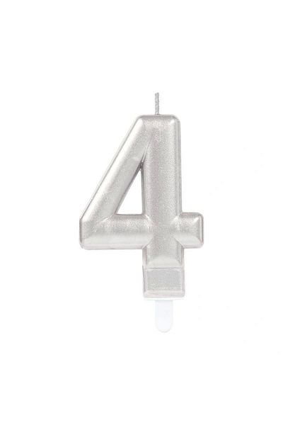 ALFA AKSESUAR 03 4 Number Candle Silver Color