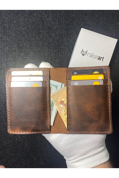rakunart 0016 Money Entry Card Holder Special Handmade Taba