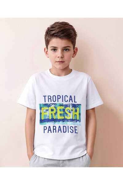 Pine kids تي شيرت باين كيدز بطبعة نصية - أبيض