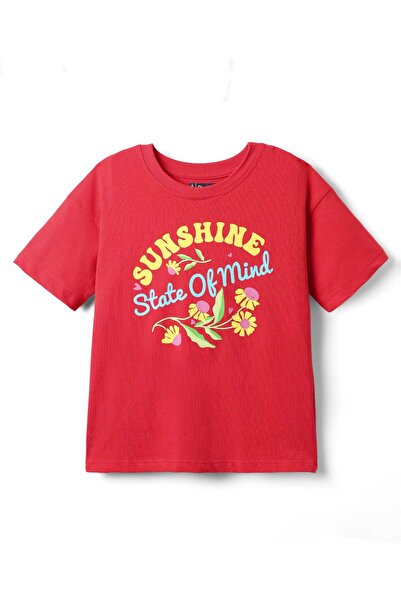 Pine kids تي شيرت باين كيدز من القطن المحبوك بأكمام نصف منسدلة على الكتف مع ط...