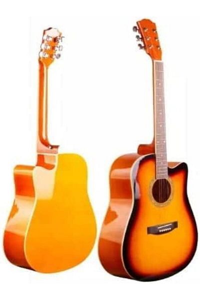 MegArya COMBO OFFER sunburst Acoustic Guitar with Bag picks Strap,Capo