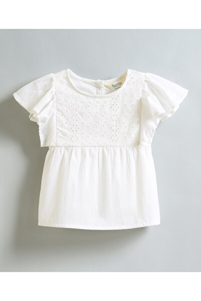 Bonfino Schiffli EmbroideredTop - White