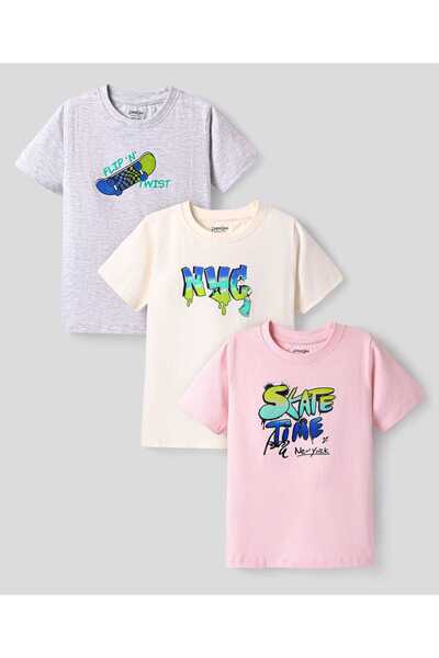 Primo Gino Primo Gino 100% Cotton Knit Half Sleeves T-Shirt Skate Time Text P...