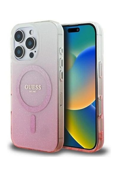 Guess كفر حماية خلفية لايفون 16 برو ماكس، بشعار اصلي ومعتمد من البراند العالمي جس ( GUESS)