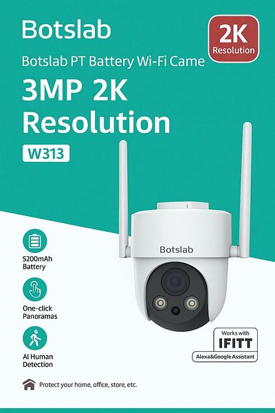 Botslab Rotating Wi-Fi Battery Camera from