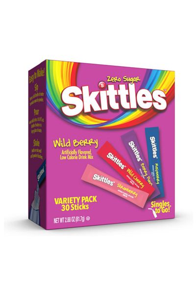 Skittles Wild Berry Drink Mix - 30 Portions | Refreshing Berry Flavors, Sugar-Free, Low Calorie