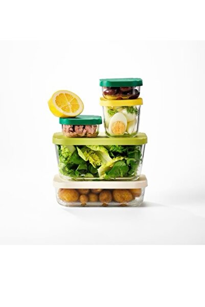 IKEA Havstobis Glass Storage Container Set Transparent Multicolor Set of 5