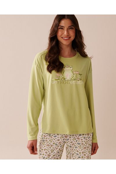 La Vie en Rose Frog Print Super Soft Long Sleeve Shirt