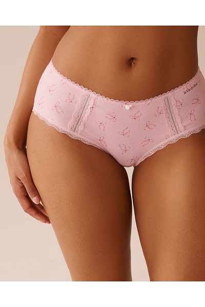 La Vie en Rose Cotton and Lace Detail Hiphugger Panty