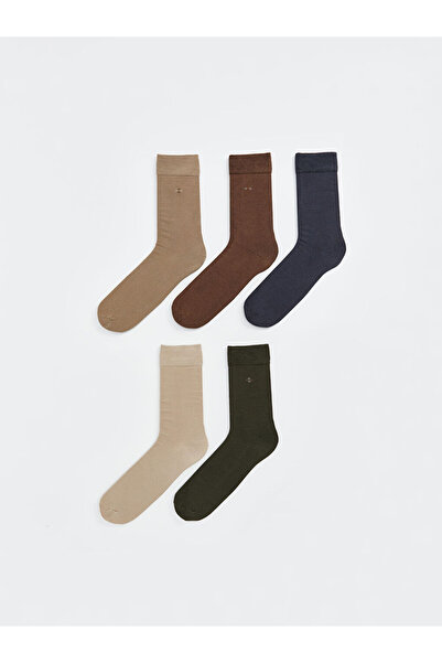 LC Waikiki Mixed Patterned Bamboo Men's Socks 5-Piece Set