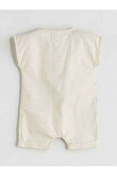 LC Waikiki Beige Printed Baby Boy Romper