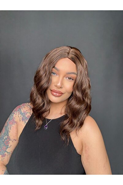 Suzan Peruk Perçemsiz Küt peruk Medikal Gerçek Saç gibi Tepe kısmında Baş der...