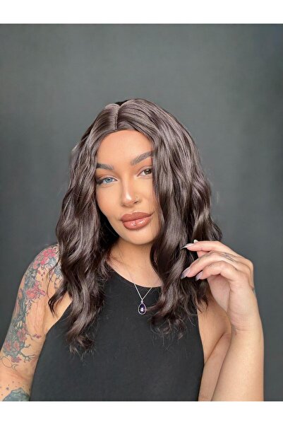 Suzan Peruk Perçemsiz Küt peruk Medikal Gerçek Saç gibi Tepe kısmında Baş der...