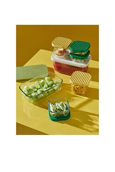 IKEA Havstobis Glass Storage Container Set Transparent Multicolor Set of 5