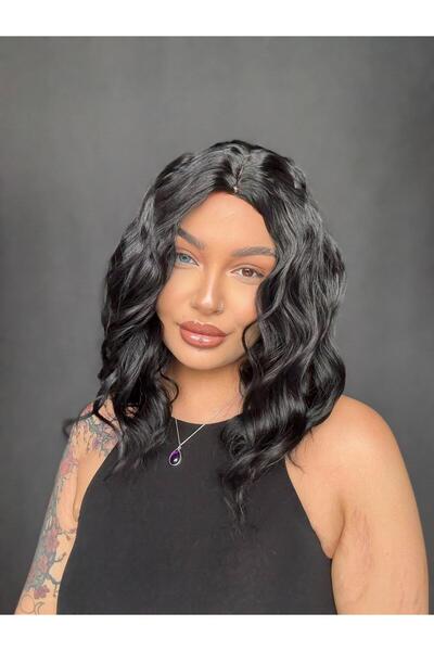 Suzan Peruk Perçemsiz Küt peruk Medikal Gerçek Saç gibi Tepe kısmında Baş der...