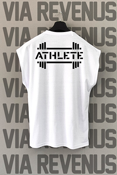 Vordevia Tricou sport cu mâneci zero cu decolteu rotund imprimat atlet