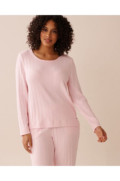 La Vie en Rose Ribbed Long Sleeve Shirt