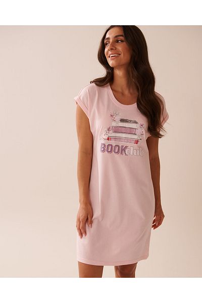 La Vie en Rose Mouse Print Cotton Short Sleeve Sleepshirt