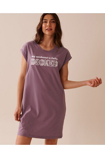 La Vie en Rose Weekend Print Cotton Short Sleeve Sleepshirt
