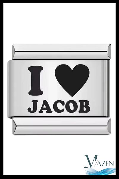 MAZEN قطعة واحدة من سوار الإيطالي I Love Jacob مع سحر الإيطالي المتوافق مع سوار الإيطالي