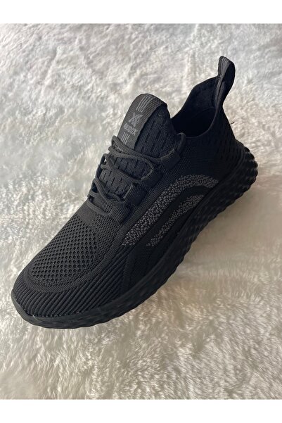 BLACK Awidox triko garson hafif bağcıksız ayakkabı