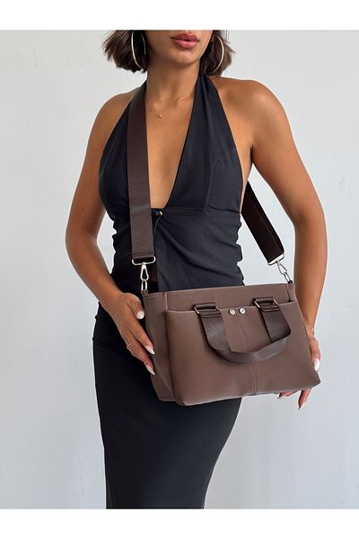 KIRASE Stylish Quality Medium Size Soft Leather Multi-Pocket Hand and Shoulder Bag. Boy 21 cm Width 33 cm