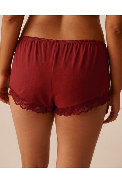 La Vie en Rose Lace Detail Modal Shorts