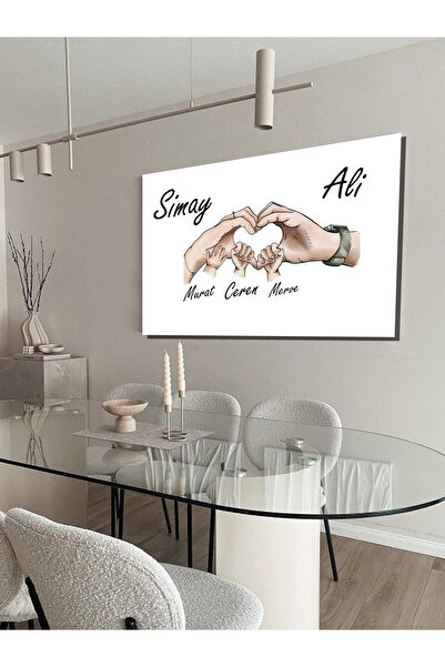 ESLEM 5 KİŞİLİK KİŞİYE ÖZEL AİLE KANVAS TABLO