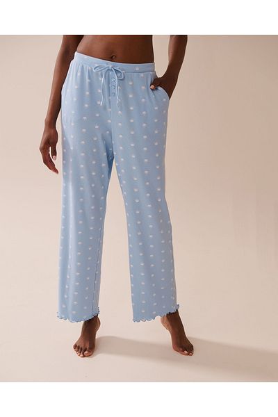 La Vie en Rose Crown Print Ribbed Pajama Pants