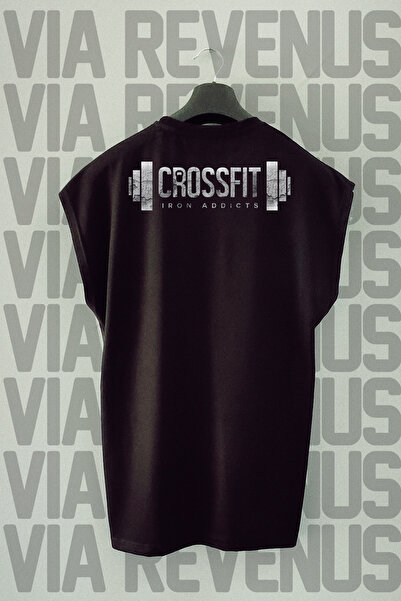 Vordevia Crossfit Sırt Baskılı Sıfır Kollu Bisiklet Yaka Spor Tshirt