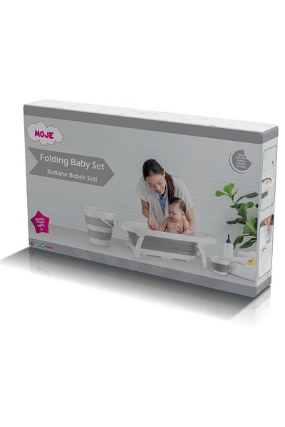 Moje Folding Bathtub Set Gray