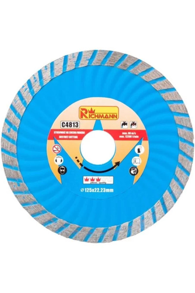 richmann Διαμαντόδισκος Turbo, σκυρόδεμα, υγρή και ξηρή κοπή, 125 mm/22,23 mm,