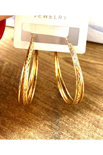 Monalisa Home أقراط دائرية فاخرة ذات لون برونزي