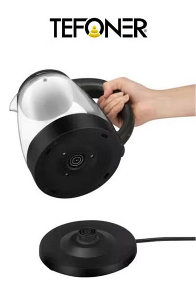 TEFONER 2L Glass Electric Kettle - Stylish Design, Interior Light, and 2200W Auto-Off