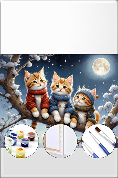 İZSA HOBİ Sayılarla Boyama Hobi Seti 40x50 Çerçeveli Numaralı Tuval Fırça Boy...