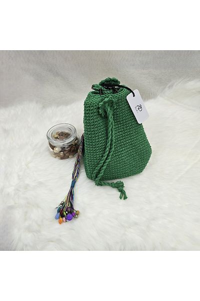 Randsac Green Crochet Tote Handbag