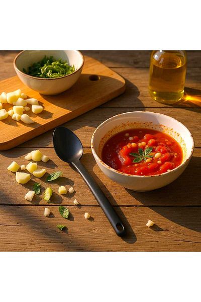 Ar Armese Teflon Spoon – 220 ° C Heat Resistant, 32 Cm, Non-Slip Surface, Long Handle Kitchen Ladle