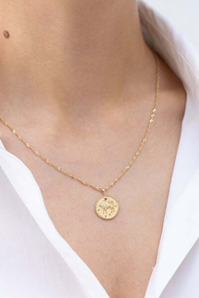 Zeyd Jewelry Vintage Aslan Burcu 14 Ayar Altın Kolye