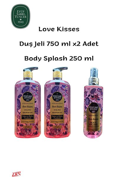 Eyüp Sabri Tuncer Love Kisses Shower Gel 750ml X 2 Pieces + Body Splash 250ml 1 Piece