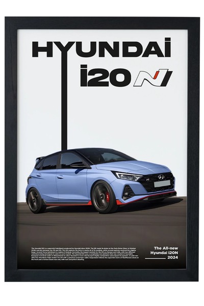 gxe.art Poster de pictură cu cadru negru proiectat pentru Hyundai i20N