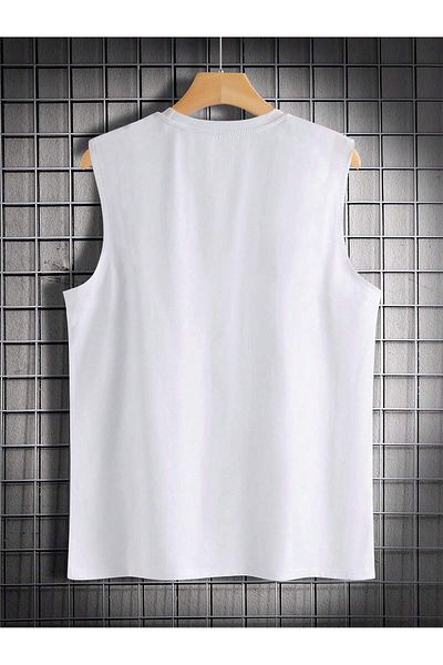 aynewmoda Sleeveless round neck t-shirt with Printed graphics