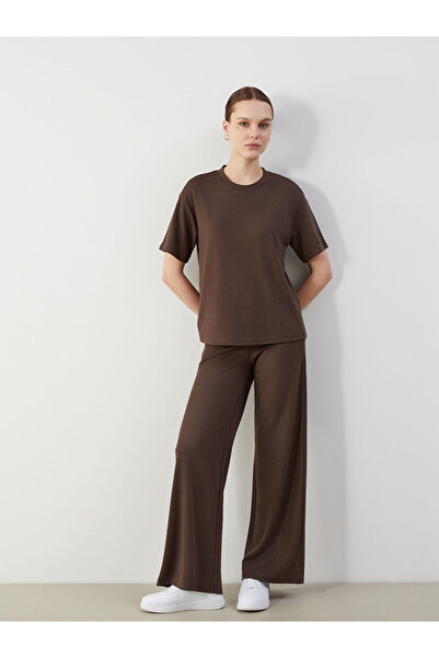 LC Waikiki Trendlucky Women's Wide Leg Sweatpants with Elastic Waist and Cont...
