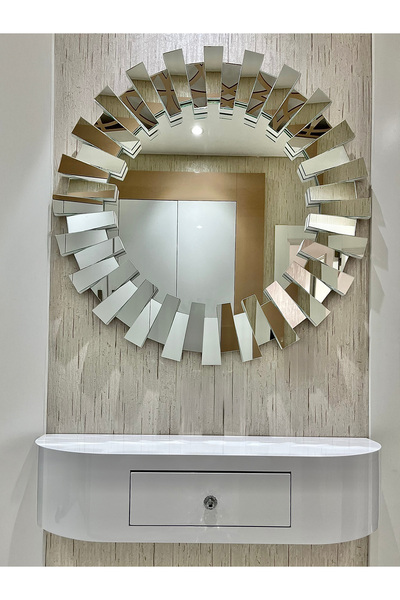 AYNACIZADE Piyano Desenli 1. Kalite Flotal Dekoratif Duvar Aynası - 90 cm