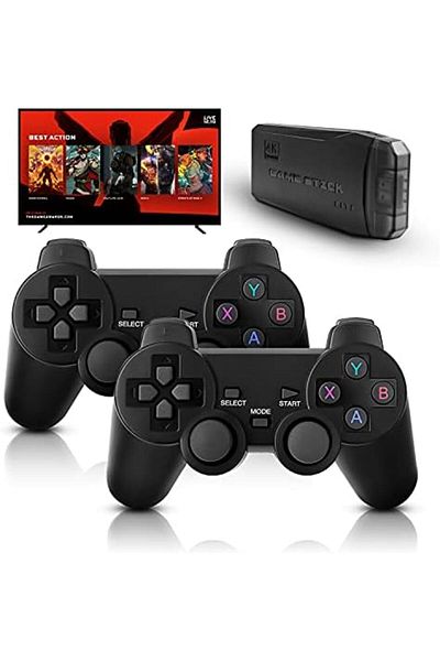 AWH M8 Retro Game Console, Built-in 10000+ Games, Wireless 4K HDMI Plug and Play Video Game Stick, 2 Wir