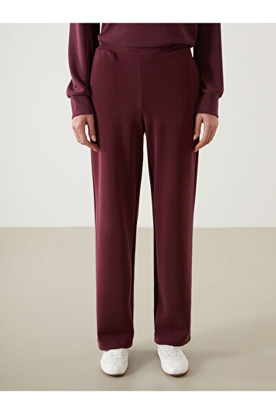 LC Waikiki Γυναικείο παντελόνι αθλητικό μείγμα μπορντό Modal