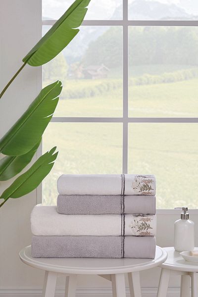 Özdilek Setul de baie turcesc Ditsy Garden Best - Crem Gri