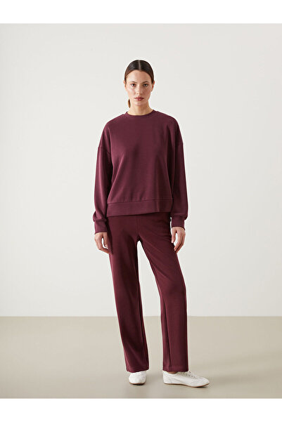 LC Waikiki Γυναικείο παντελόνι αθλητικό μείγμα μπορντό Modal