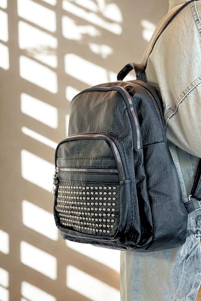 POLO BAG Rucsac de damă original Just Polo din piele moale de mărime medie Stone