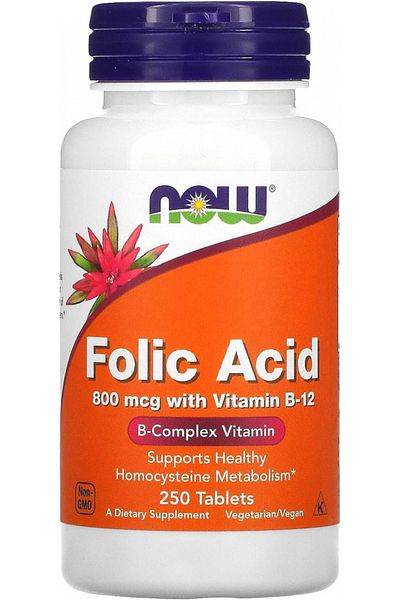 Now Foods Folic Acid 800 Mcg 250 Tablets