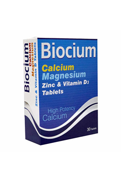 Biocium الكالسيوم والزنك وفيتامين د، مكمل غذائي لصحة العظام، 30 قرصًا